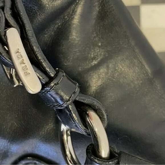 AUTHENTIC PRADA BLACK LEATHER MINI BAG - Picture 5 of 17